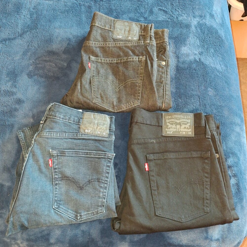 Levi's 513 jeans 34 x 34 (  Lot - 3 pair)